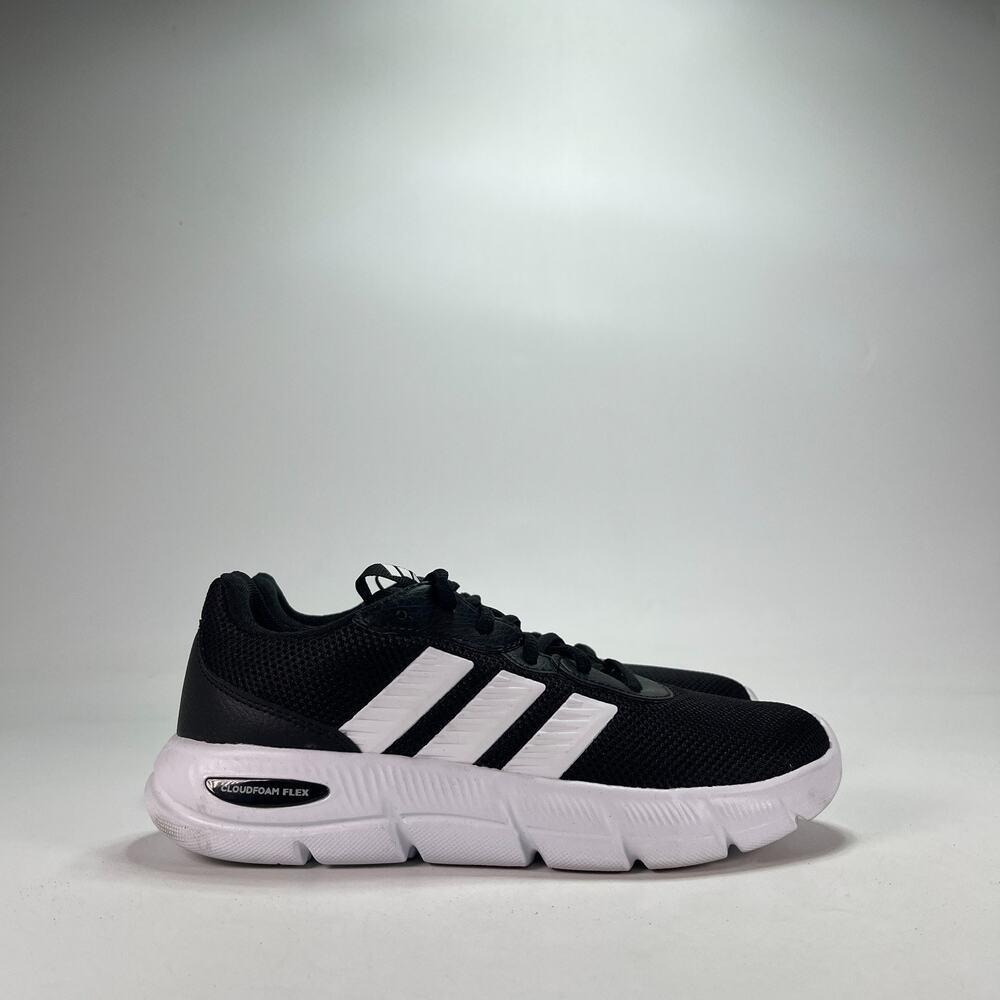 adidas Cloudfoam Flex Laces Core Black White Walking Shoes HQ4960 Women's Sz 6.5